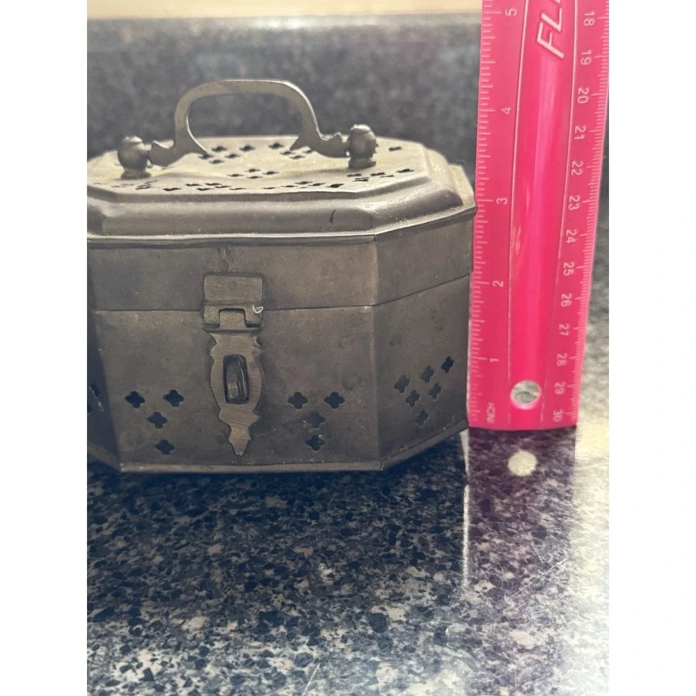Vintage Brass Cricket Box Trinket Box‎ Incense Potpourri Metal Lock Box